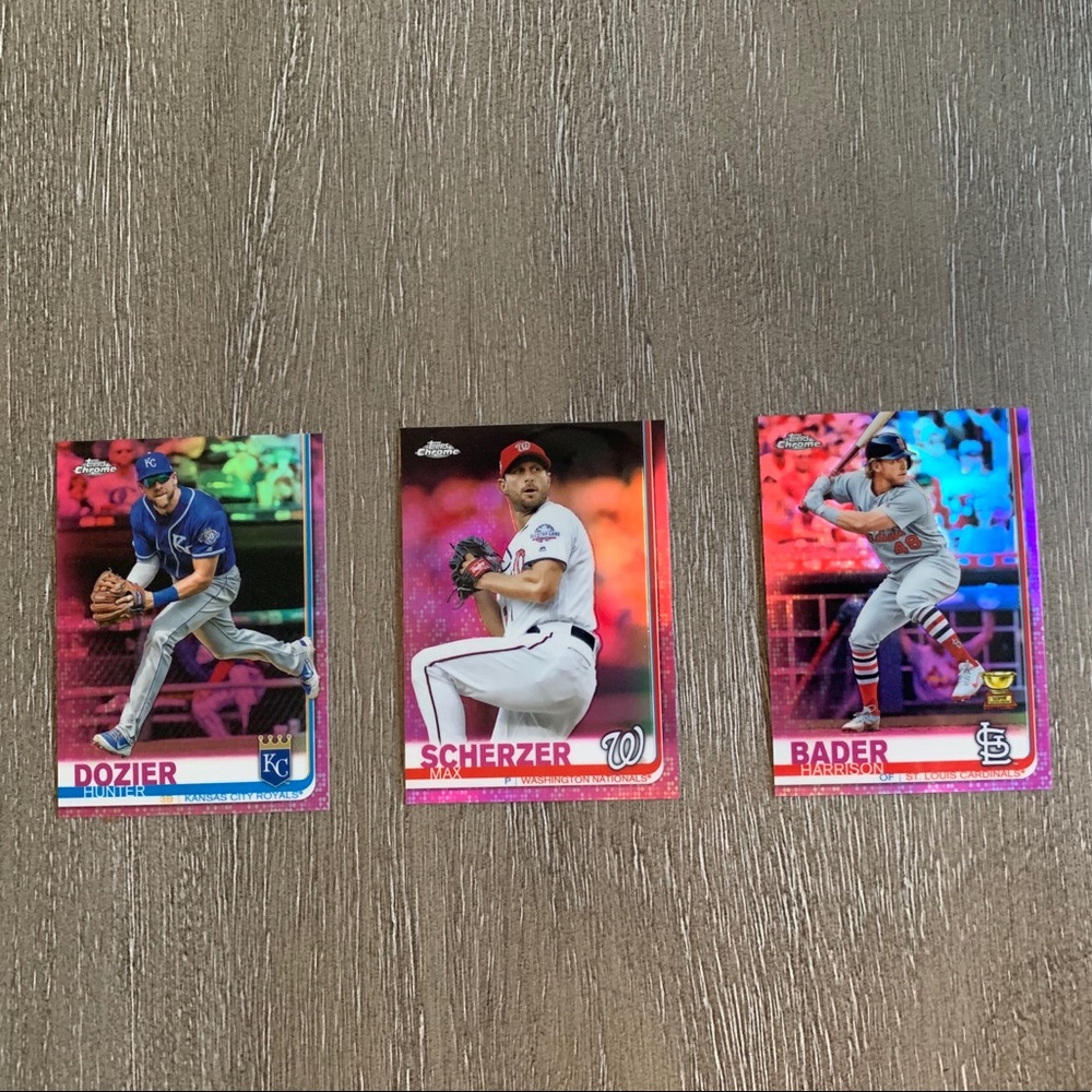 Topps Max Scherzer Plus Two More Pink Refractors